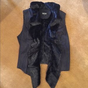 Beautiful Faux Fur Black Lined Vest Sz XL